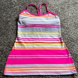 LULULEMON Power Y Tank Size 4 Groovy Stripe Multi